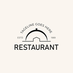 kitchen logo design vector line art illustration.