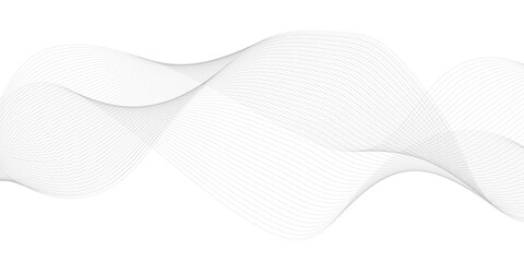 Abstract wave element for design. Digital frequency track equalizer. Stylized line art background. Vector illustration. Wave with lines created using blend tool. Curved wavy line, smooth stripe.