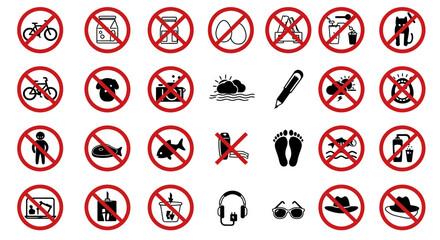 Vector Prohibition Icon Collection