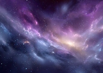 Fototapeta premium A vibrant cosmic nebula tapestry, filled with swirling clouds of star dust