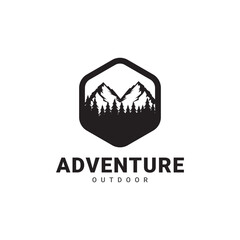 Vintage Mountain Logo Design Vector Template nature adventure