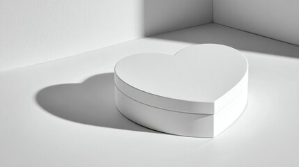 White heart shaped box