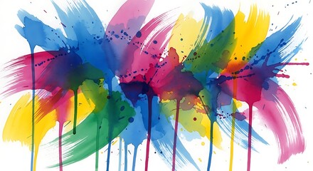 Vibrant watercolor burst artistic expression on a clean white canvas illustration