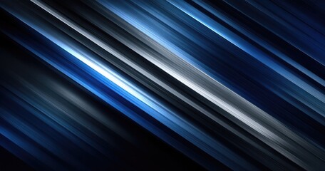 Diagonal streaks of blue, grey, and black blend into a dark background