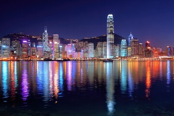 Fototapeta premium Hong Kong cityscape at night