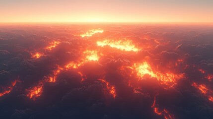 Fiery Cloudscape: Sunset Inferno