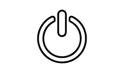 Simple outline of a power button symbol on a white background