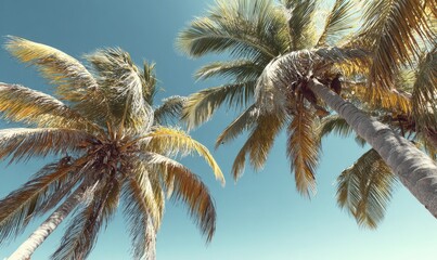 Palm trees against a vibrant sky