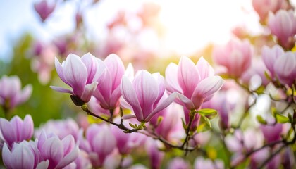 Fototapeta premium Close-up of blooming magnolias