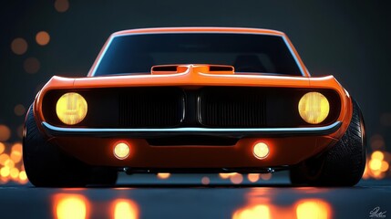 Classic Muscle Car: Orange Beast