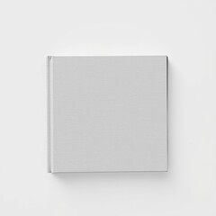 Top view of blank hardcover book with fabric cover light gray color isolated on white background book mockup blank template isolated book professional presentation blank empty  creative compo