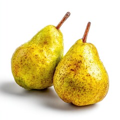 Two pears on a white background