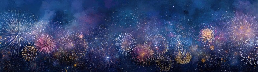 Vibrant Fireworks Display Against a Dark Night Sky