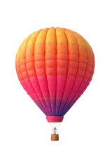 Fototapeta premium Vibrant gradient hot air balloon floating against a dark background image, Isolated On Png Transparent Background