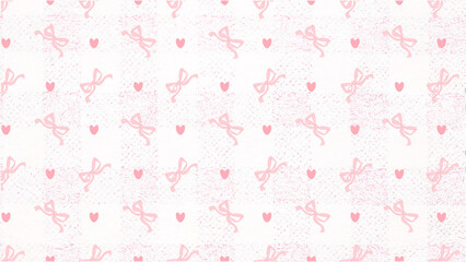 Pink Bow and Heart Seamless Pattern – Cute Pastel Valentine Design