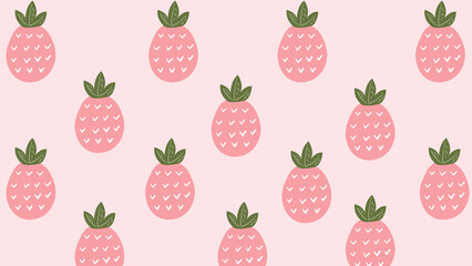 Pink pineapple pattern on a light pink background