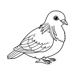 Obraz premium Peaceful dove silhouette design, vector bird outline for logos and illustrations, symbol of hope. Coloring book