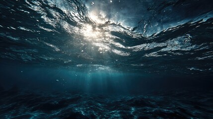 Fototapeta premium Underwater view of sunlit ocean depths