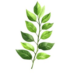 Fototapeta premium Lush Green Branch with Leaves