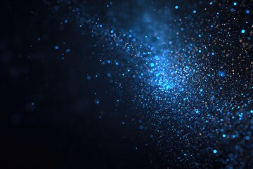 Obraz premium Abstract digital particles in dark blue