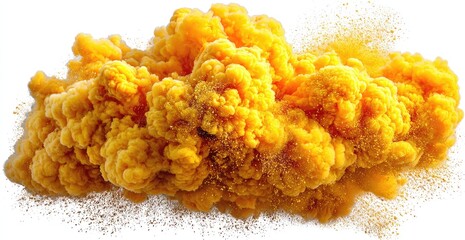 Vivid yellow cloud of dust or smoke