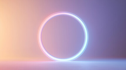 Obraz premium A minimalistic circular portal set against a clean background, 