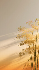 Obraz premium Bamboo against a golden background