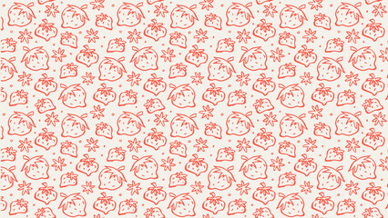 Strawberry and star pattern on cream background