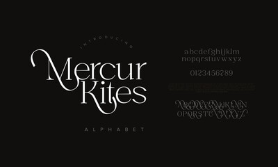 Mercur Kites Elegant Script Font Alphabet