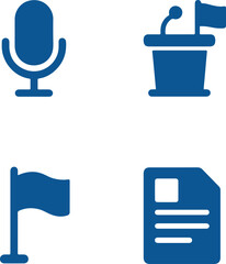 Political Figures Minimal Set 
A glossy blue vector icon set with furniture and toilet symbols