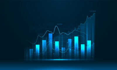 Stock market investment trading graph in graphic concept suitable for financial investment or Economic trends business idea. Vector illustration design.