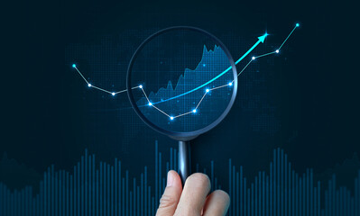 Stock market investment trading graph in graphic concept suitable for financial investment or Economic trends business idea. Vector illustration design.
