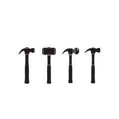 Hammer Tool Silhouette Vector for Construction and Repair Concepts