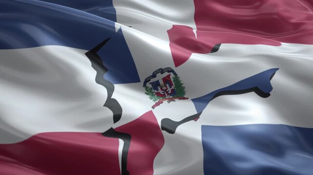 Animation Dominican Flag Flowing Motion Graphics Backdrop for Social Media, Streaming, and Channels 4K video - Powered by Adobe