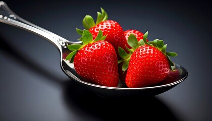 Fresh Strawberries on a Spoon