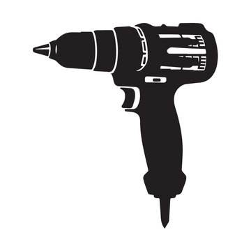 black cordless drill isolated clip art preview