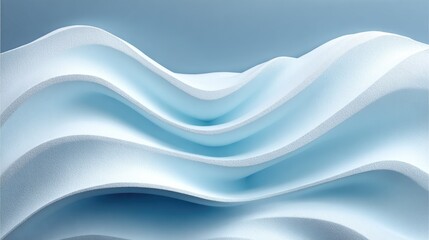 Fototapeta premium Abstract light blue waves, smoothly flowing, creating a calming, serene visual