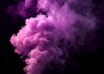 Swirling purple and violet smoke textures on a dark black background. Dramatic and dreamy cloud effects ideal for artistic and bold modern visual design projects.