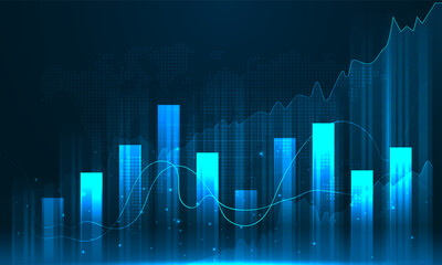 Stock market investment trading graph in graphic concept suitable for financial investment or Economic trends business idea. Vector illustration design.