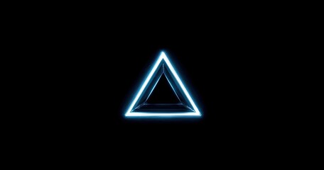 Bright blue triangle graphic on black background