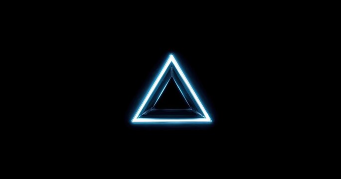 Bright blue triangle graphic on black background