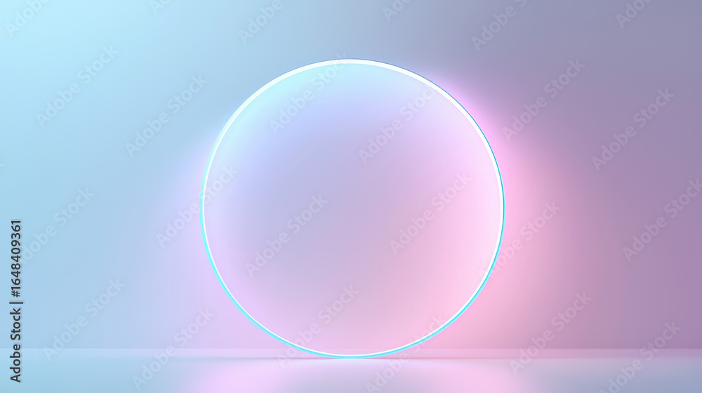 Sticker a minimalistic circular portal set against a clean background,