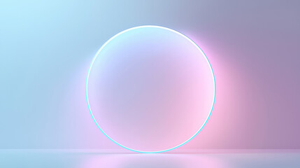 A minimalistic circular portal set against a clean background, 