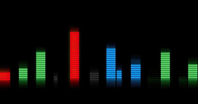 Audio visualization;  bars of varying colors