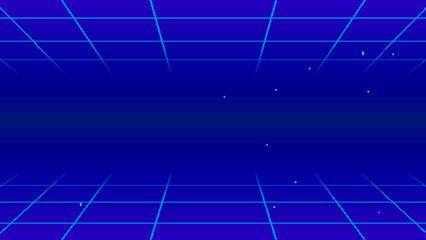 Obraz premium 8bitレトロゲーム風の青い宇宙空間背景壁紙