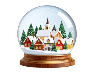 Snow globe with miniature Christmas village