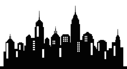 Fototapeta premium sleek city skyline silhouette perfect for urban design modern branding and cityscape projects