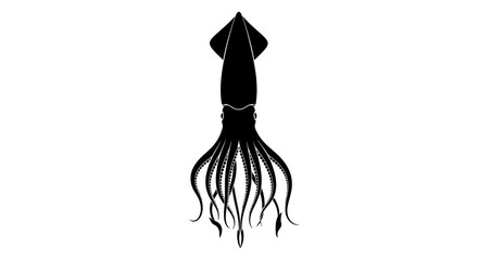 striking squid silhouette a bold minimalist design for seafood branding nautical themes and oceaninspired projects