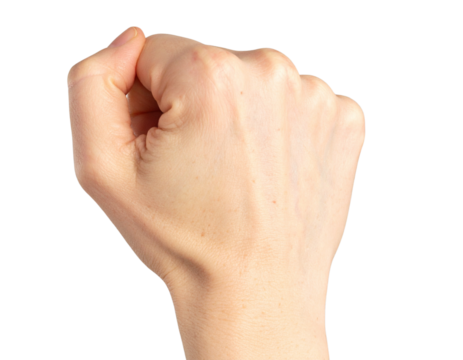 Cienched Fist Representing Power, isolated on transparent background