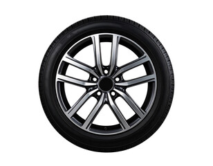 Obraz premium Realistic Car Wheel with Tire, isolated on transparent background